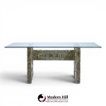 adrian pearsall for craft associates mid century brutalist glass top dining table