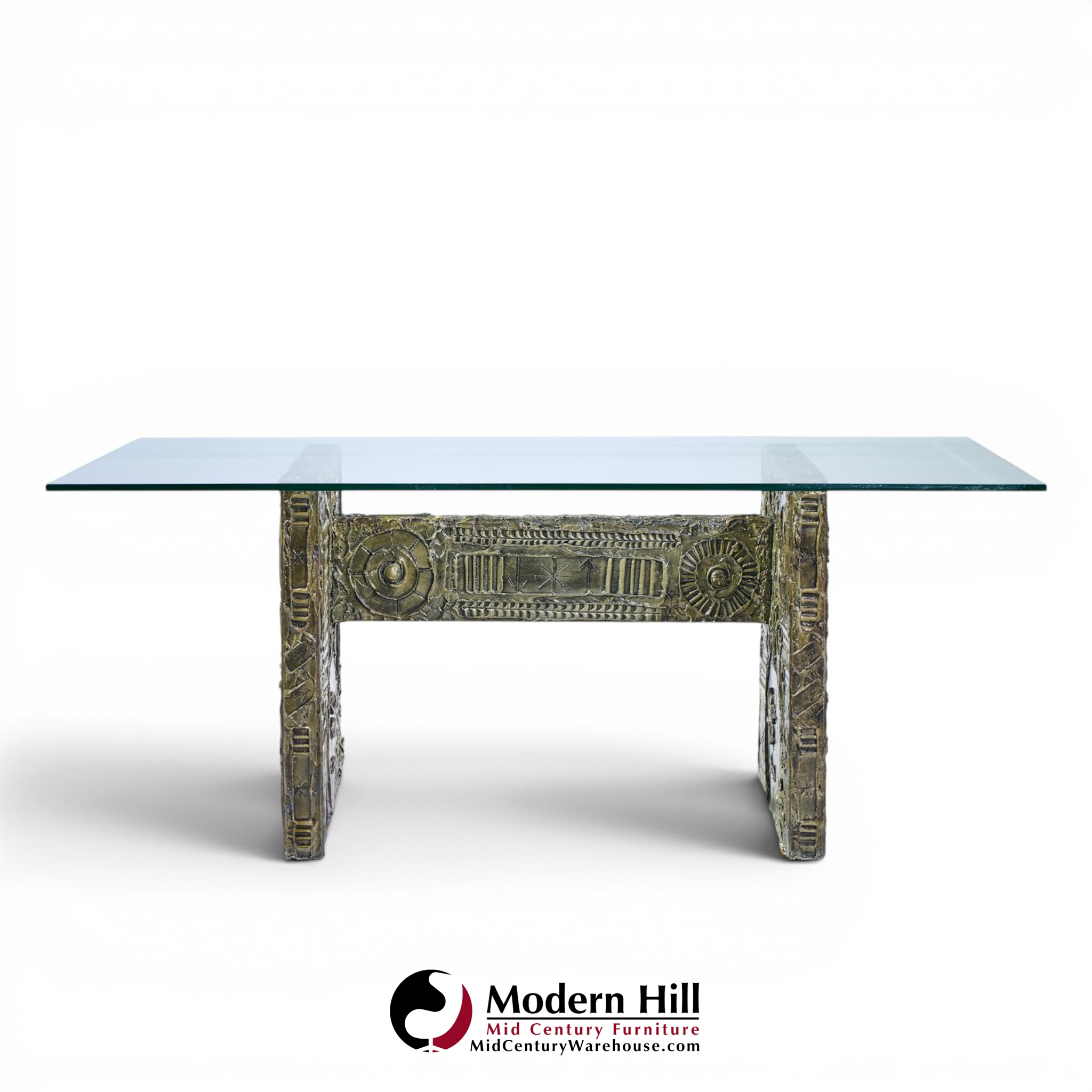adrian pearsall for craft associates mid century brutalist glass top dining table