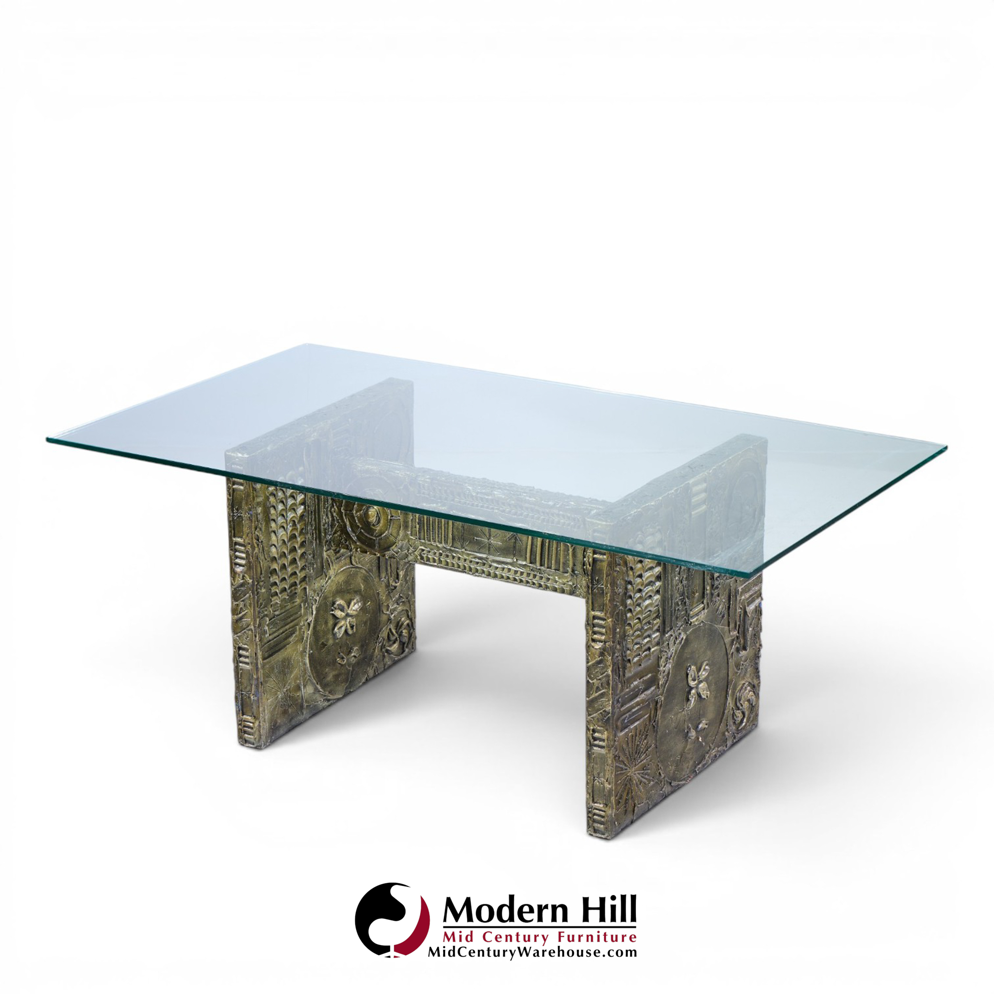 adrian pearsall for craft associates mid century brutalist glass top dining table