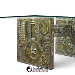 adrian pearsall for craft associates mid century brutalist glass top dining table