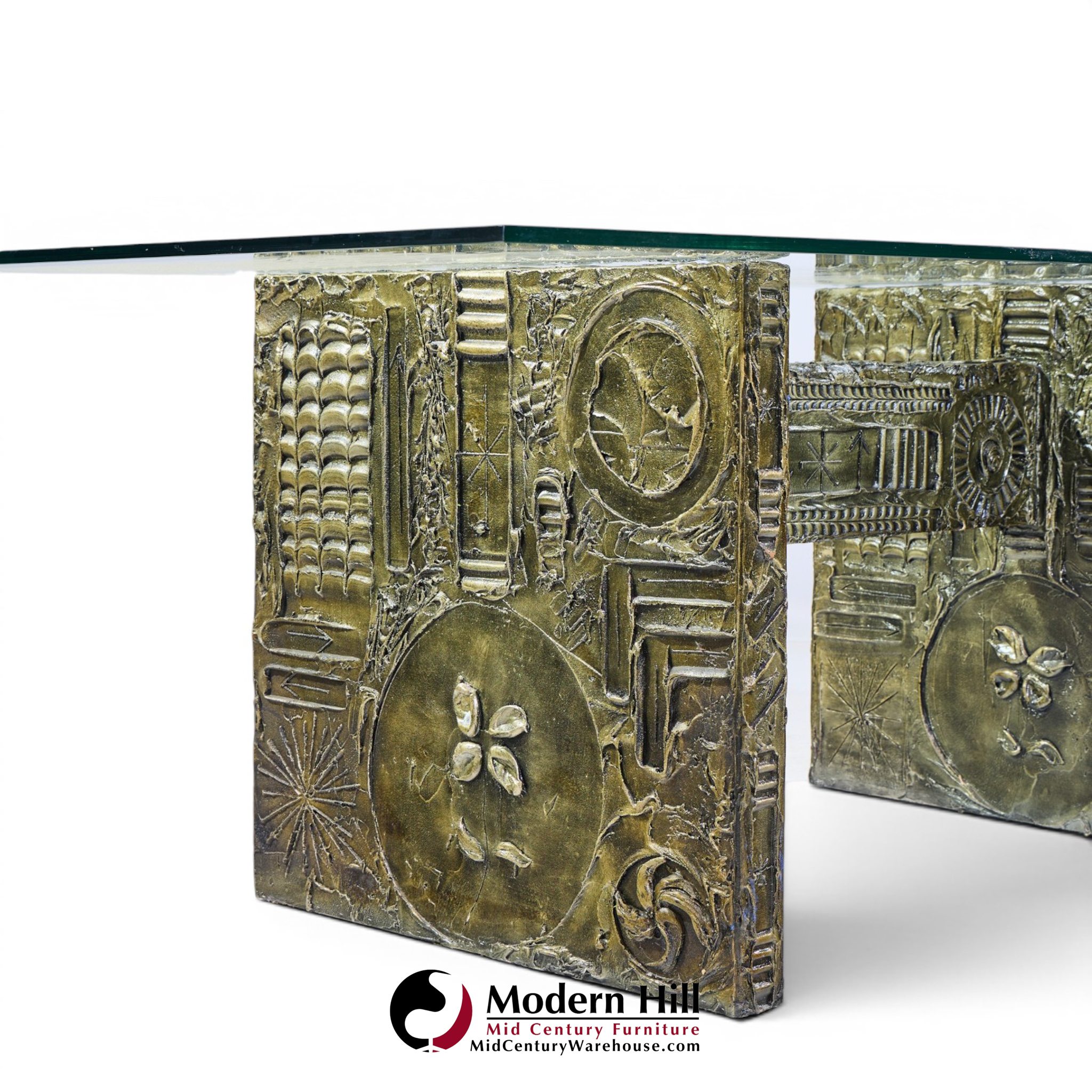 adrian pearsall for craft associates mid century brutalist glass top dining table