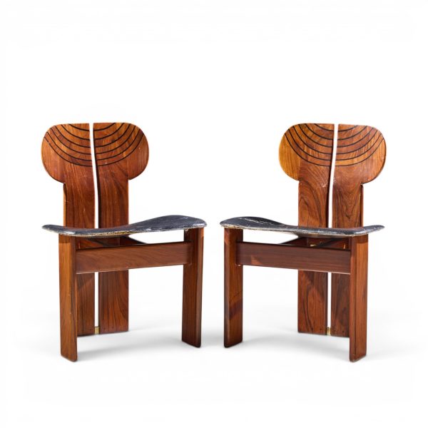 afra & tobia scarpa for maxalto africa mid century chairs - pair