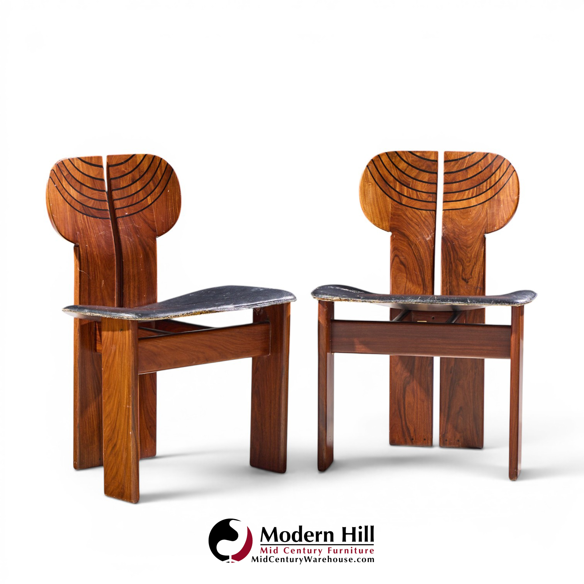 afra & tobia scarpa for maxalto africa mid century chairs - pair