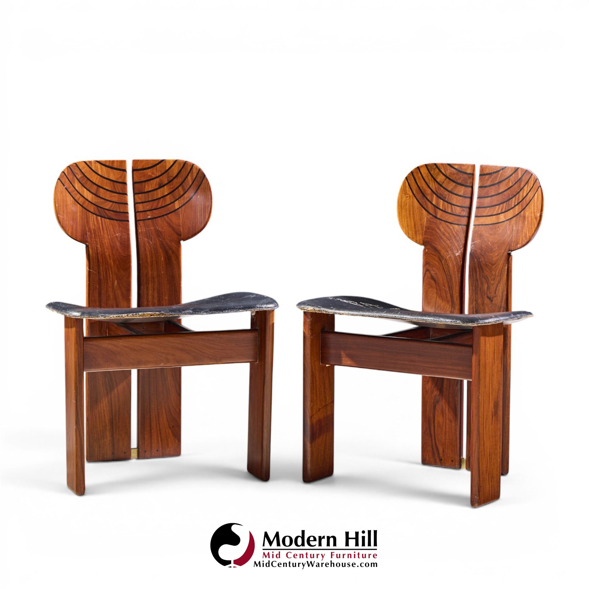 afra & tobia scarpa for maxalto africa mid century chairs - pair