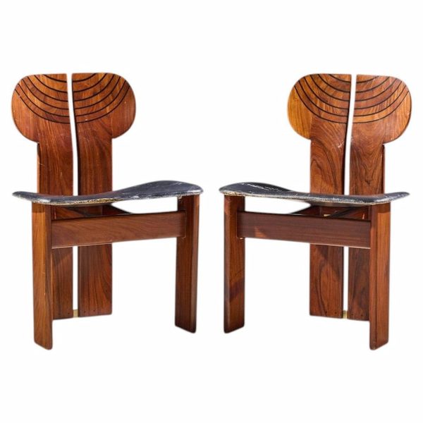 afra & tobia scarpa for maxalto africa mid century chairs - pair