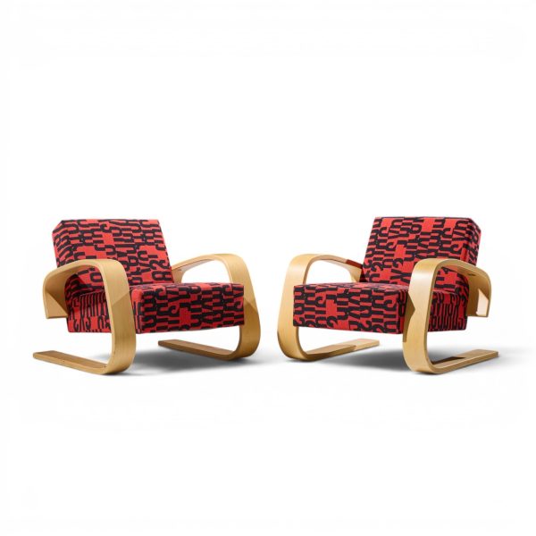 alvar aalto armchair 400 tank mid century bentwood lounge chairs - pair