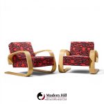 alvar aalto armchair 400 tank mid century bentwood lounge chairs - pair