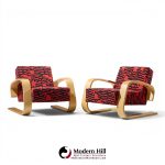 alvar aalto armchair 400 tank mid century bentwood lounge chairs - pair