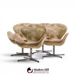 arne jacobsen for fritz hansen mid century swan chairs - set of 4