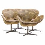 arne jacobsen for fritz hansen mid century swan chairs - set of 4