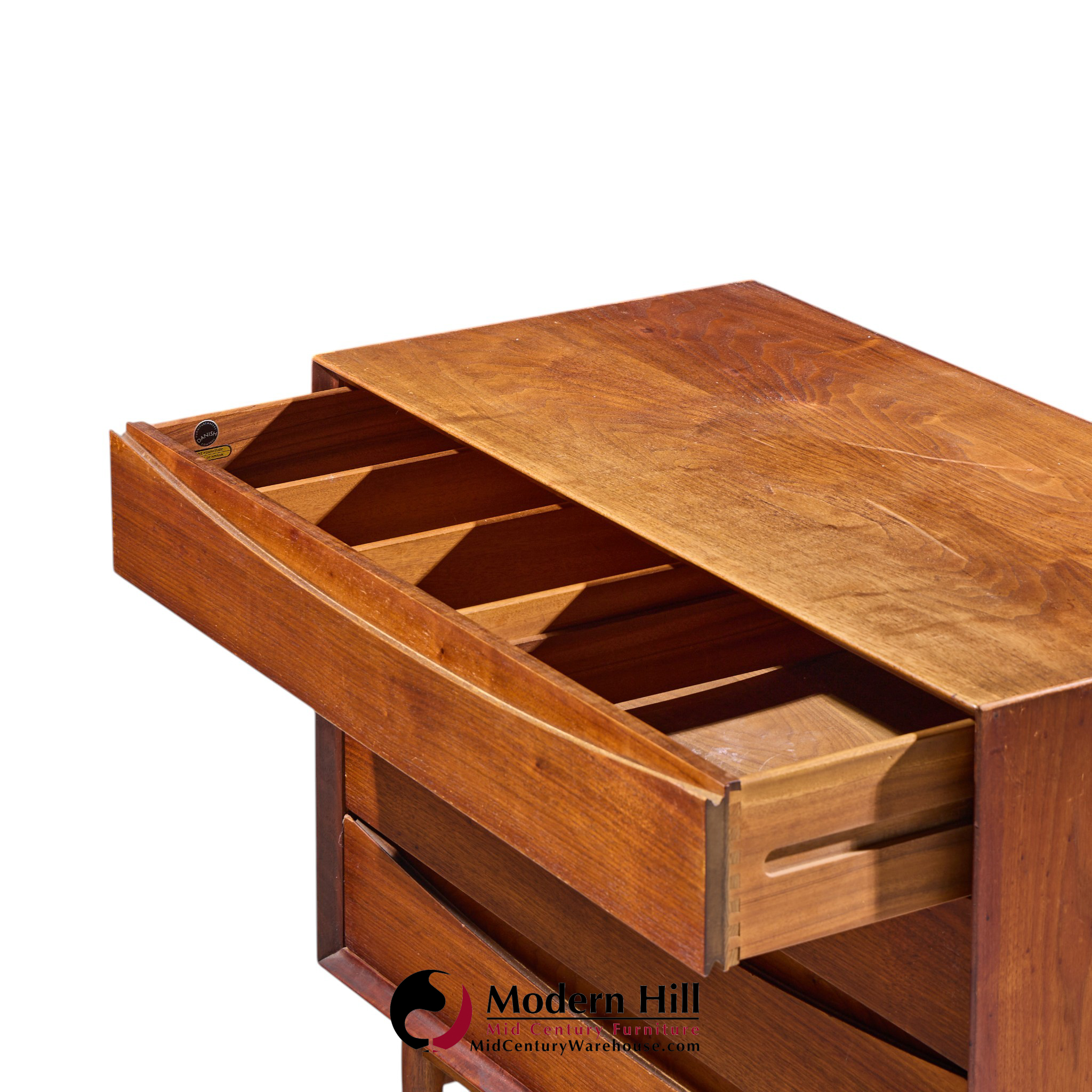 arne vodder for sibast mid century danish teak 4 drawer dresser