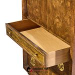 bernhard rohne for mastercraft mid century burlwood and acid etched brass armoire dresser