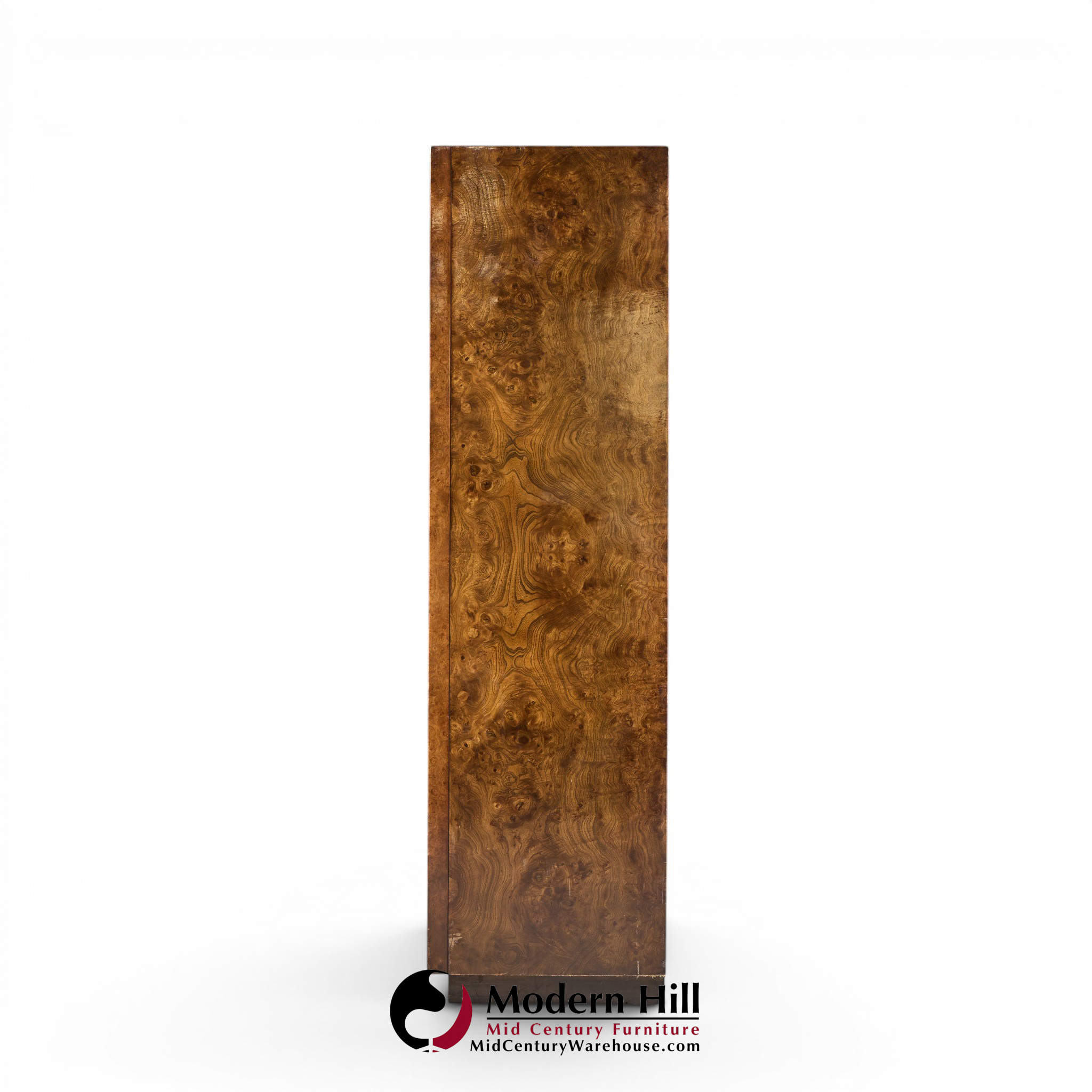 bernhard rohne for mastercraft mid century burlwood and acid etched brass armoire dresser