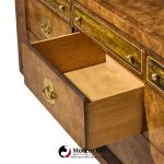 bernhard rohne for mastercraft mid century burlwood and acid etched brass dresser