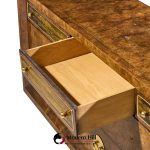 bernhard rohne for mastercraft mid century burlwood and acid etched brass dresser