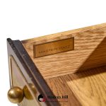 bernhard rohne for mastercraft mid century burlwood and acid etched brass nightstands - pair
