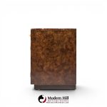 bernhard rohne for mastercraft mid century burlwood and acid etched brass nightstands - pair