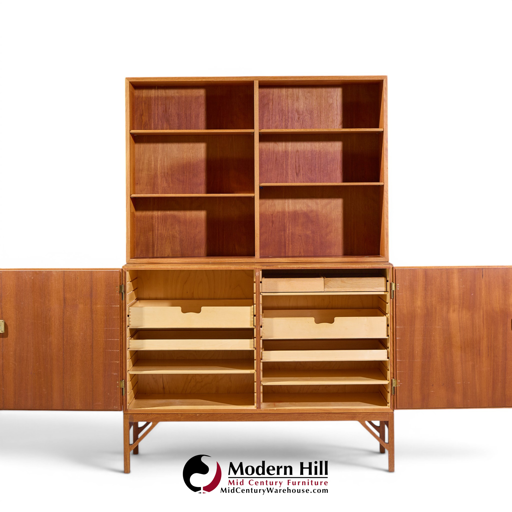 børge mogensen model a232 mid century danish oak china cabinet credenza hutch