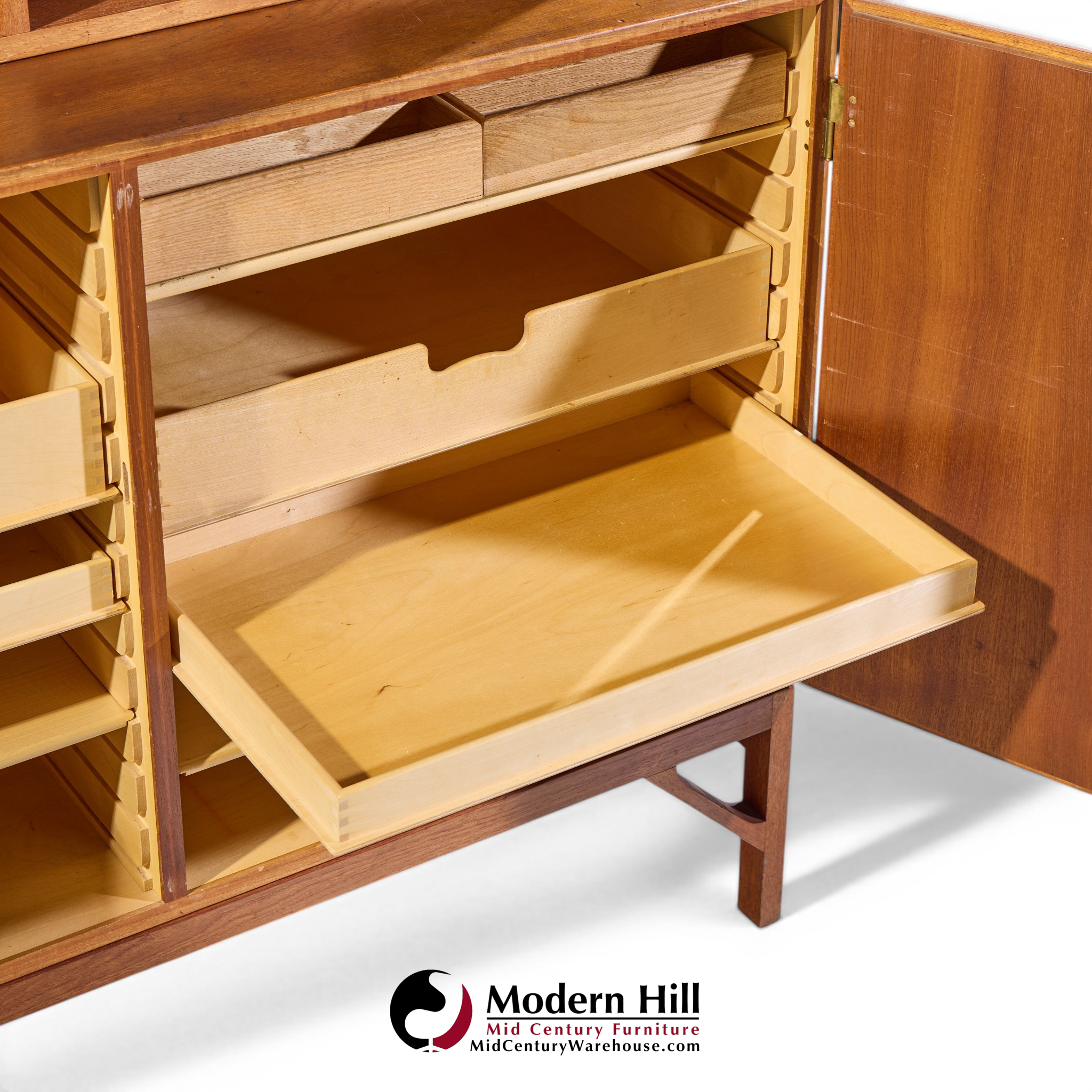 børge mogensen model a232 mid century danish oak china cabinet credenza hutch