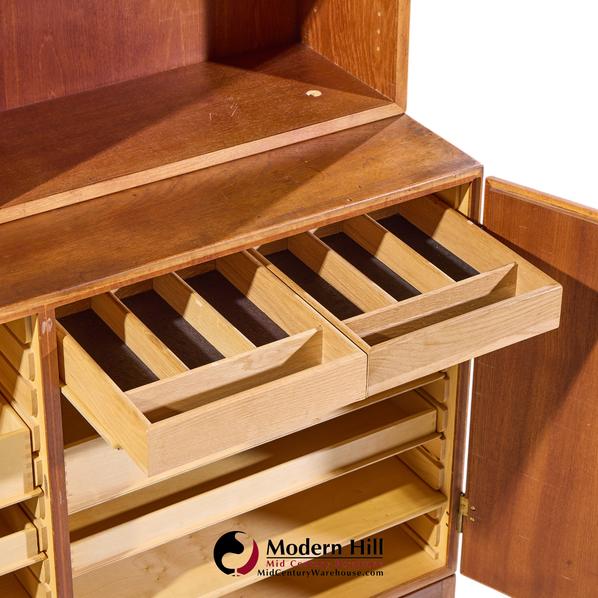børge mogensen model a232 mid century danish oak china cabinet credenza hutch