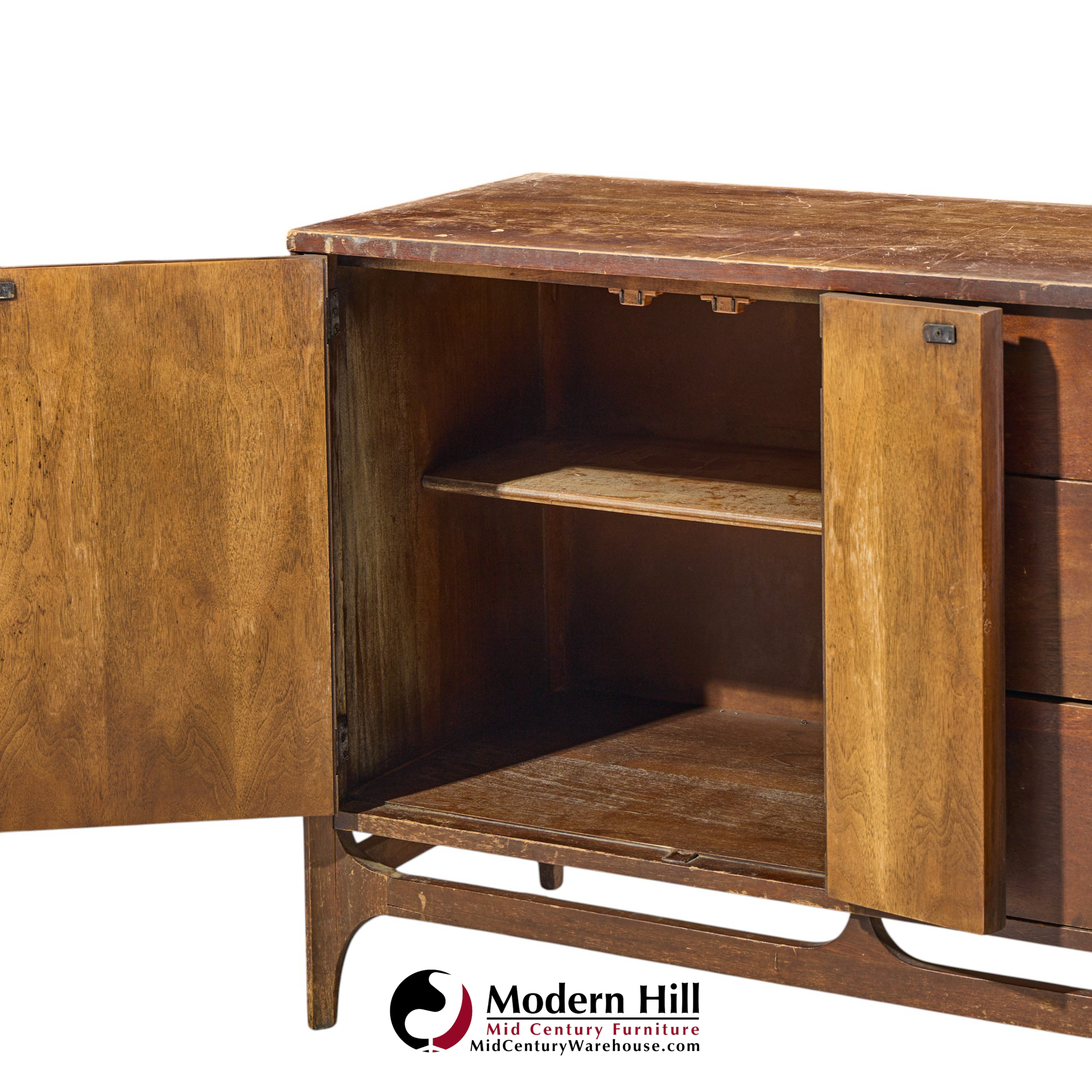 broyhill brasilia mid century offset buffet and hutch