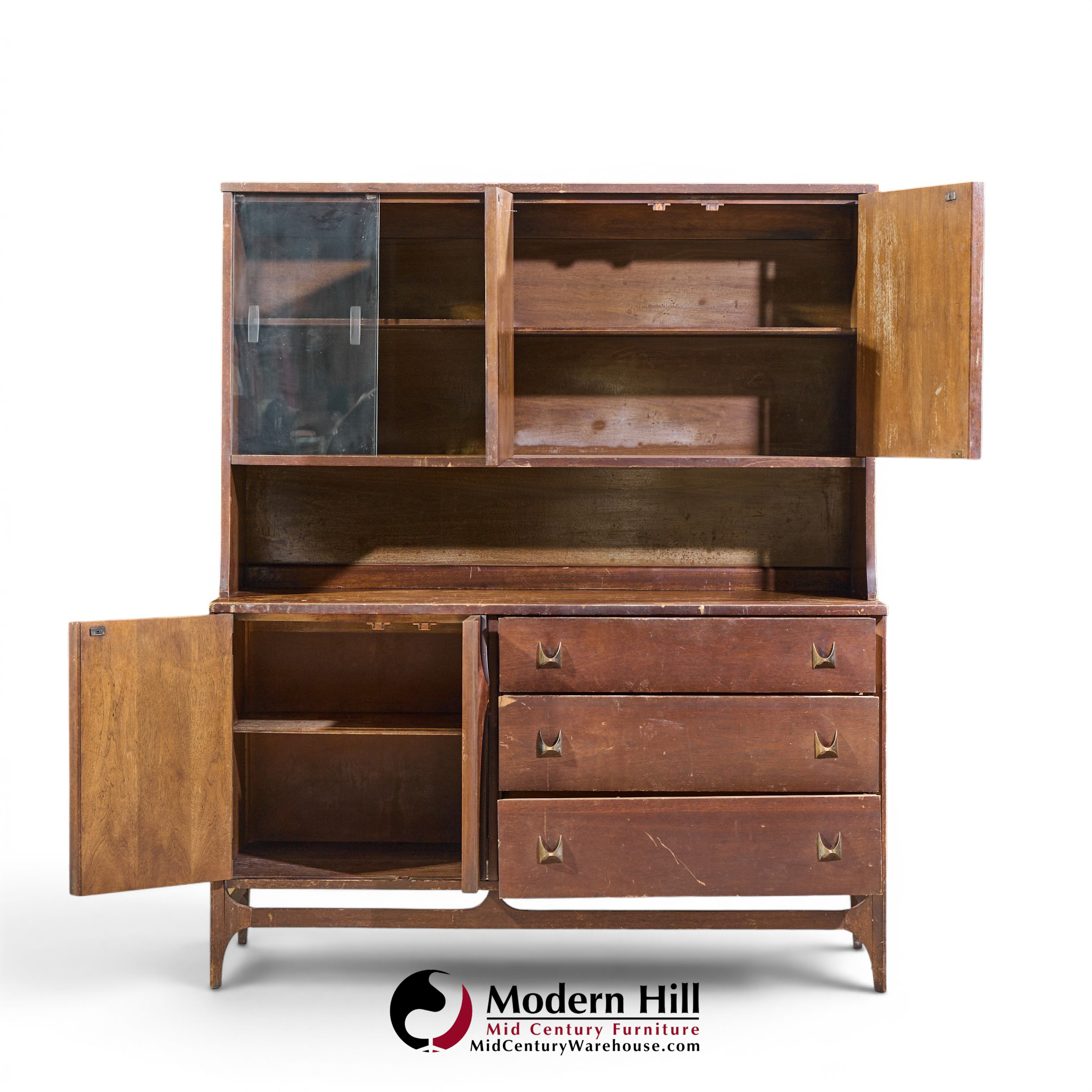 broyhill brasilia mid century offset buffet and hutch