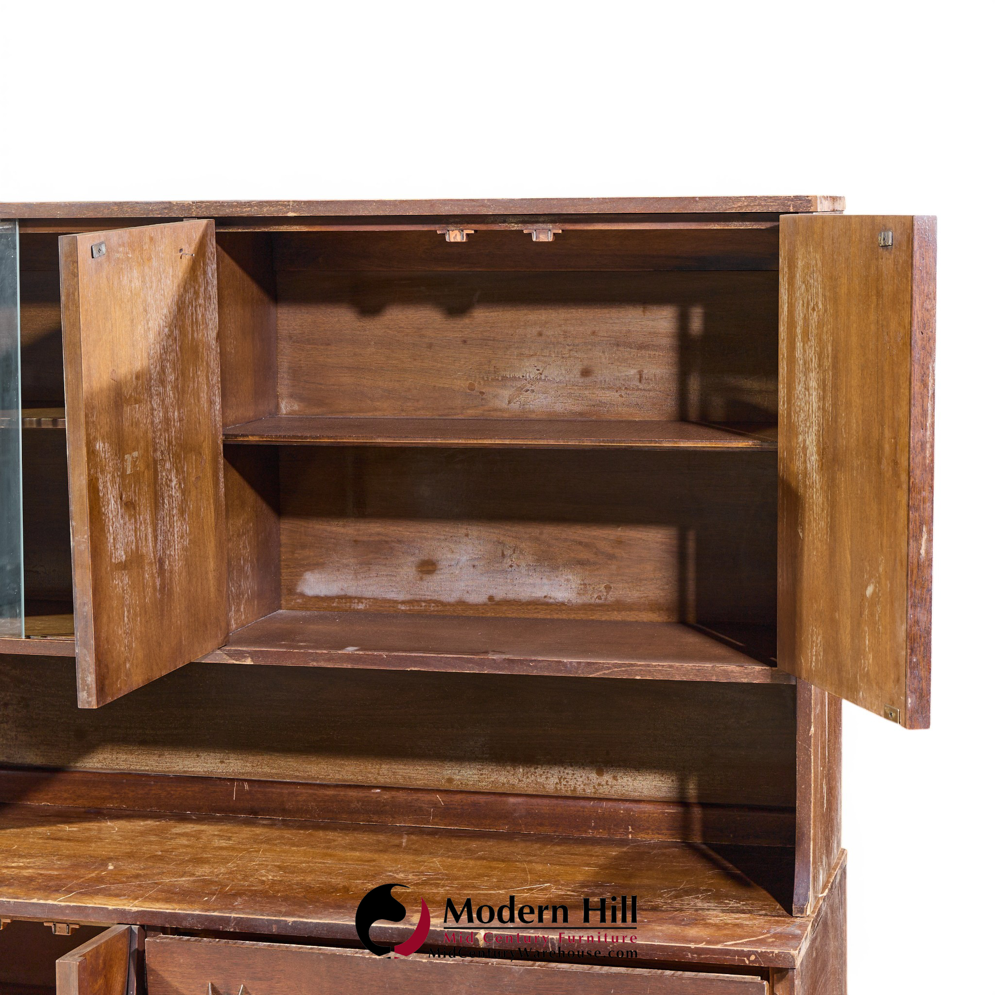 broyhill brasilia mid century offset buffet and hutch