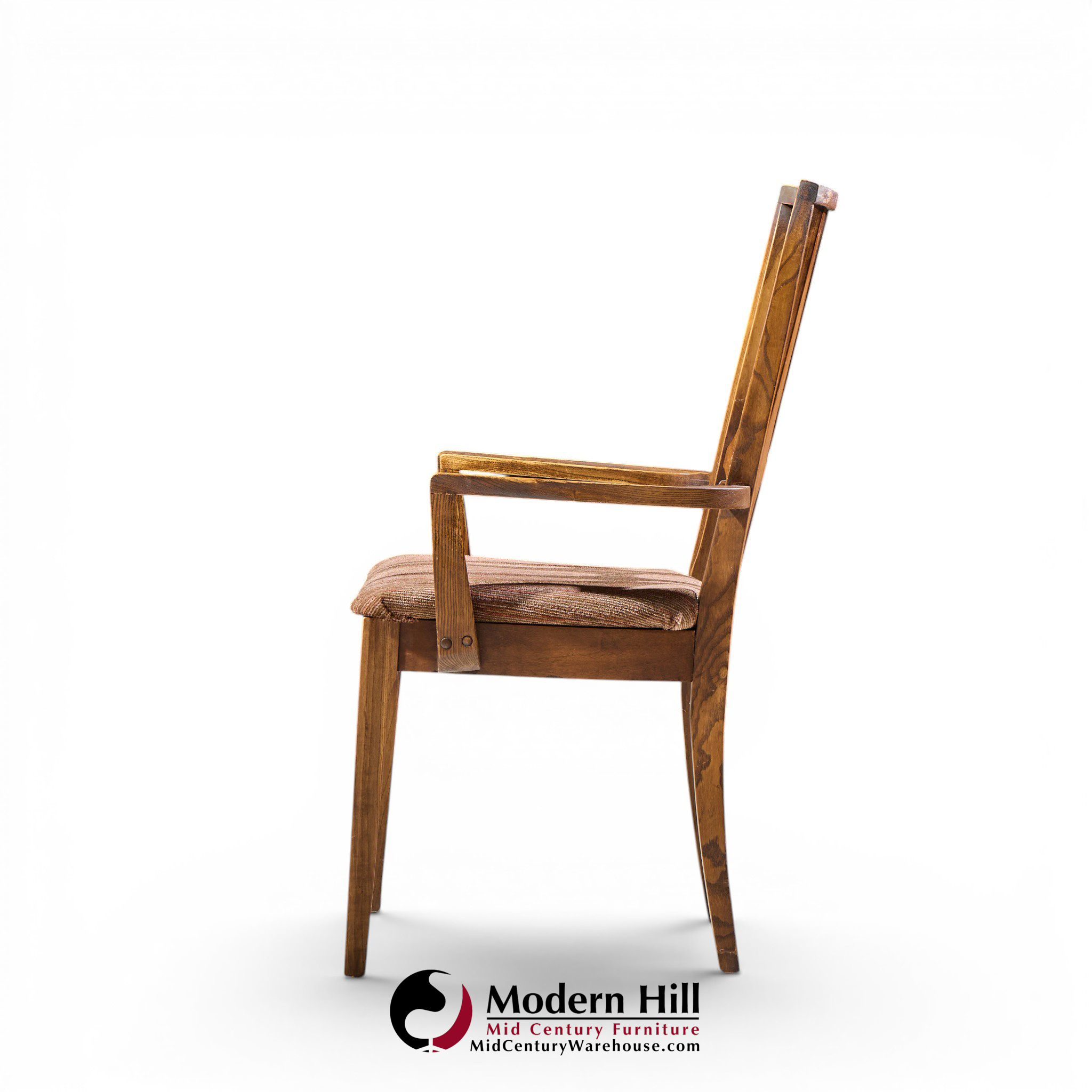 broyhill brasilia mid century walnut arm dining chair