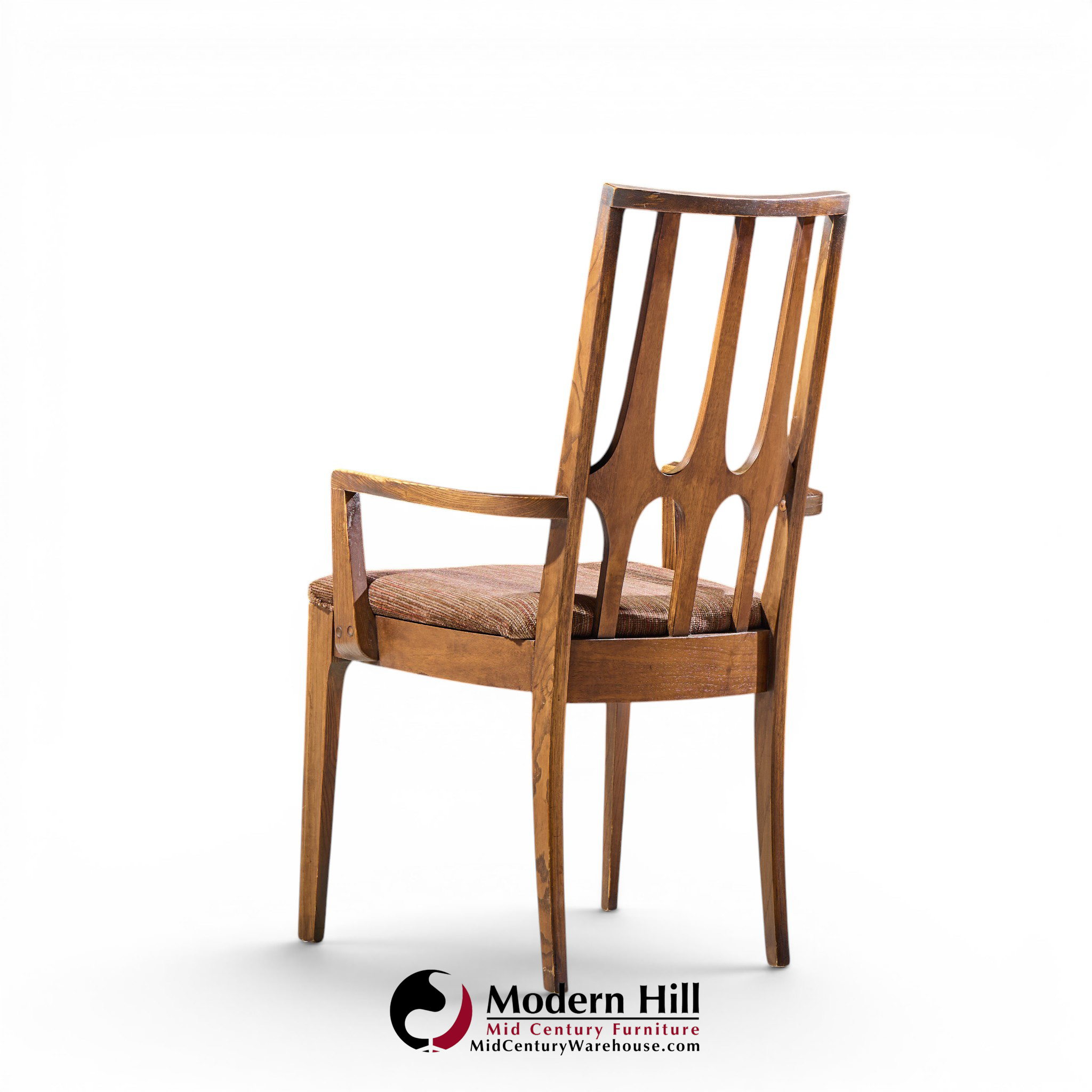 broyhill brasilia mid century walnut arm dining chair
