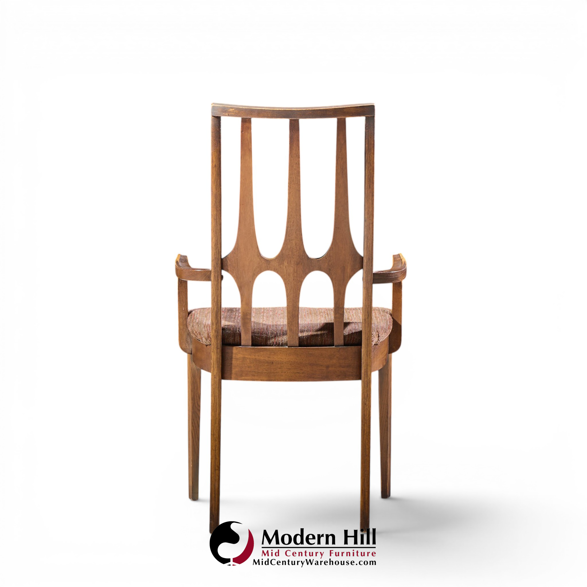 broyhill brasilia mid century walnut arm dining chair