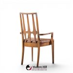 broyhill brasilia mid century walnut arm dining chair