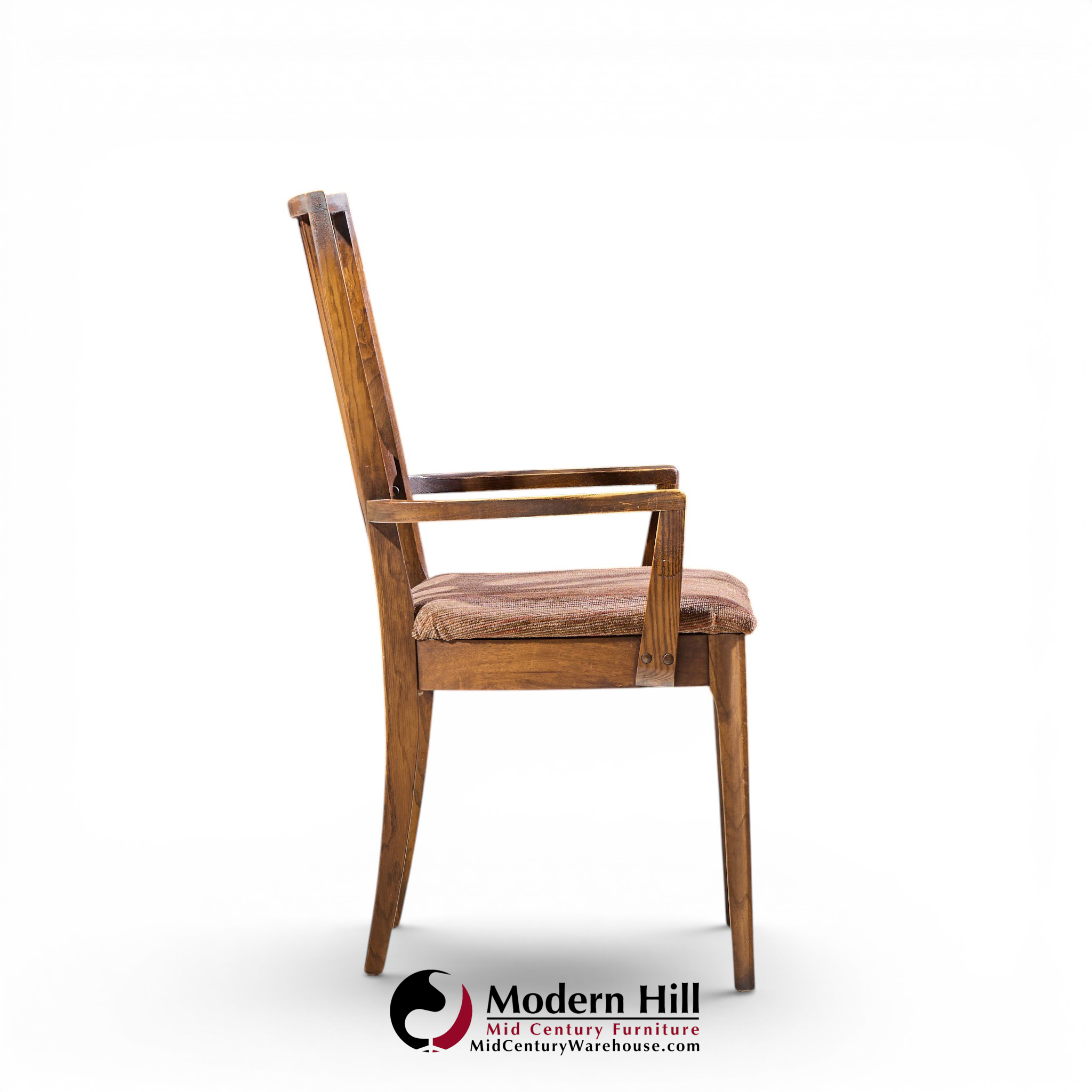 broyhill brasilia mid century walnut arm dining chair