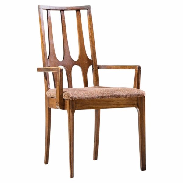 broyhill brasilia mid century walnut arm dining chair