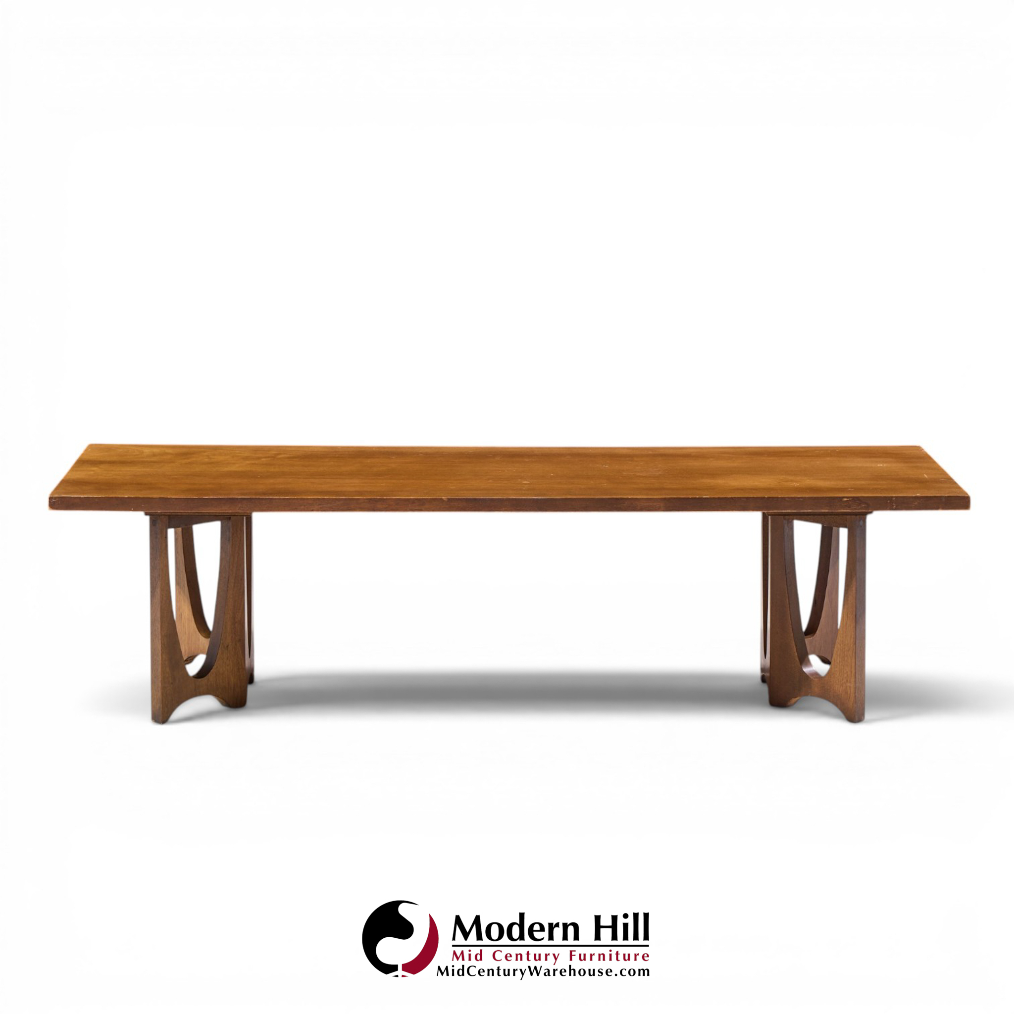 broyhill brasilia mid century walnut coffee table