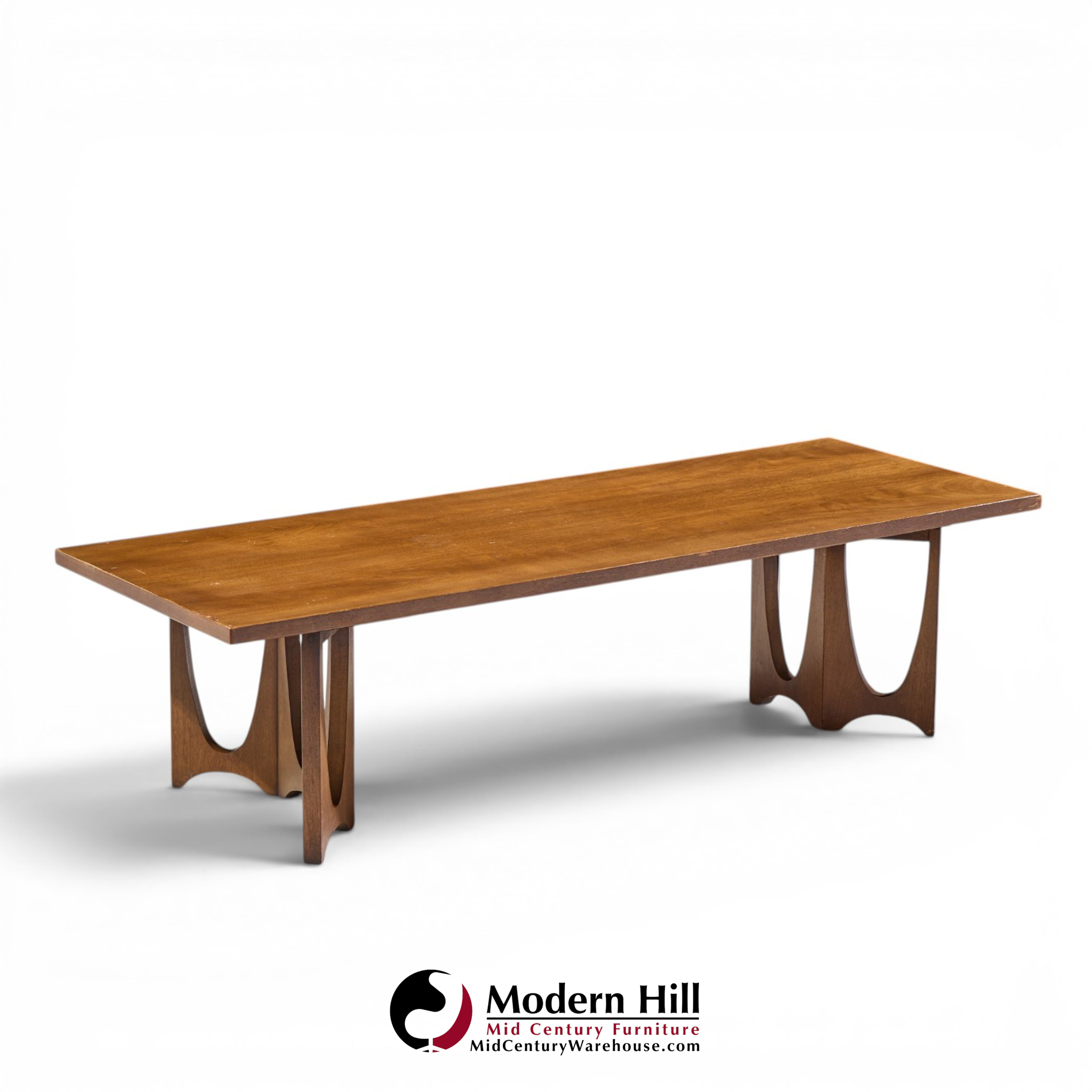 broyhill brasilia mid century walnut coffee table