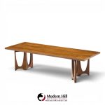 broyhill brasilia mid century walnut coffee table