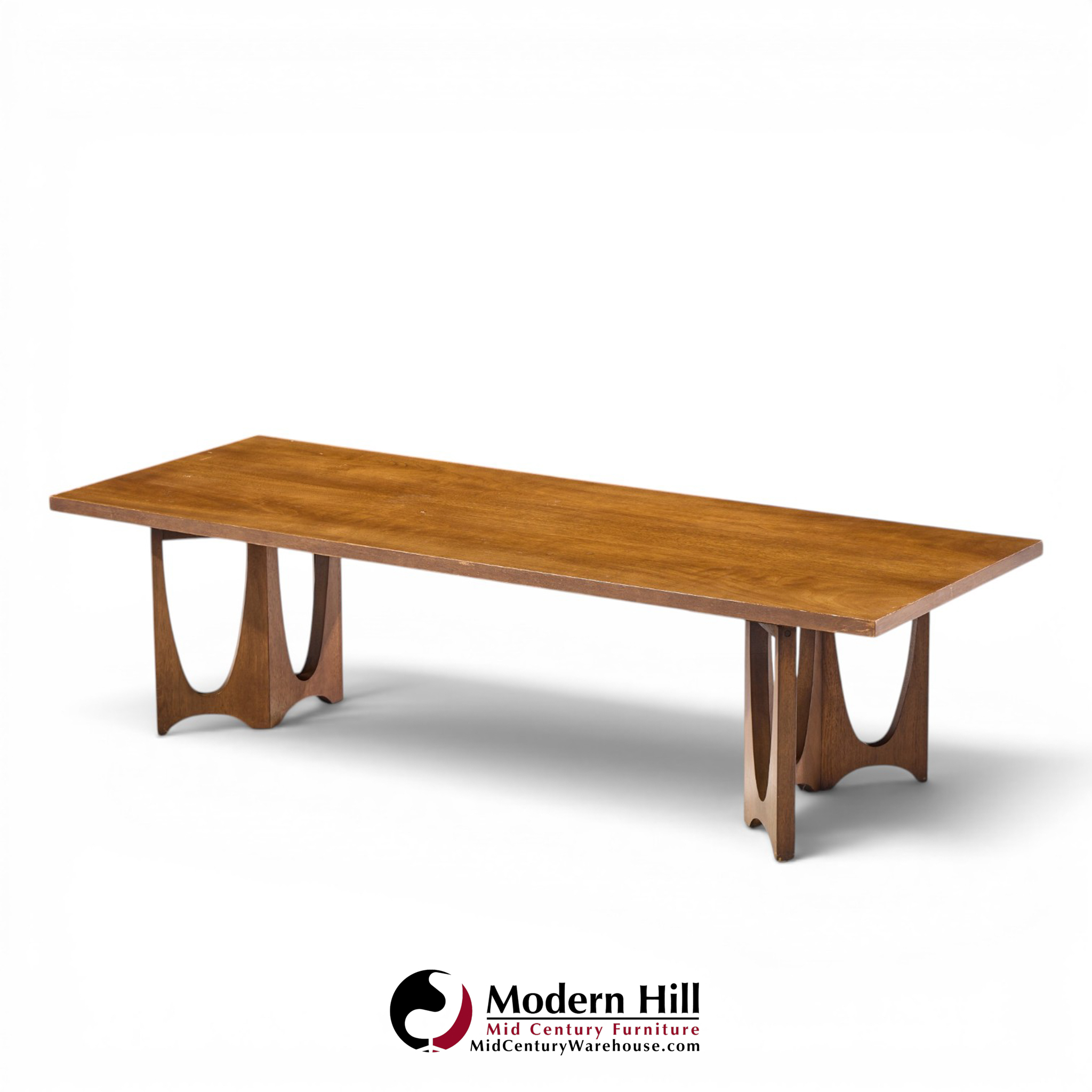 broyhill brasilia mid century walnut coffee table