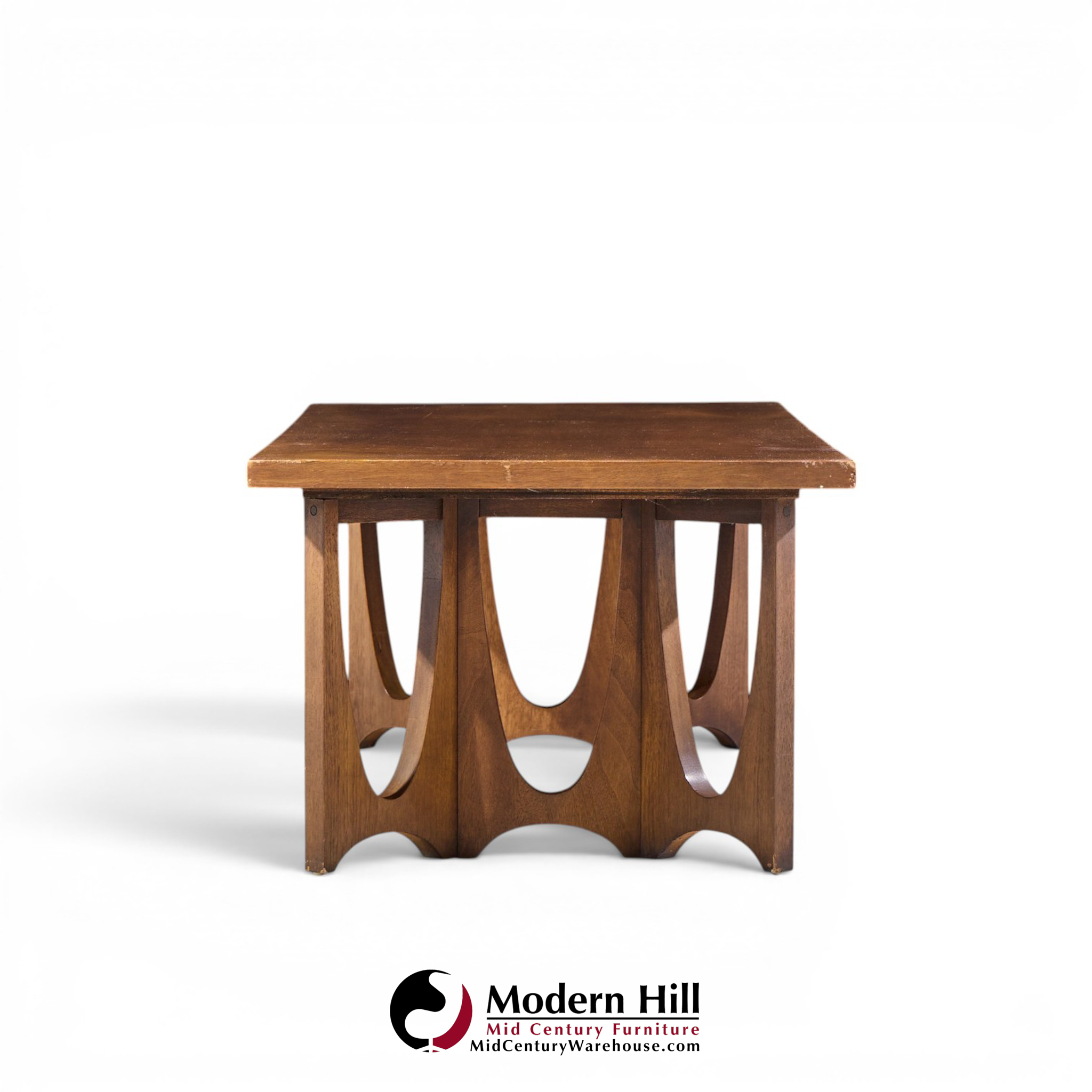 broyhill brasilia mid century walnut coffee table