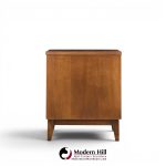 broyhill brasilia mid century walnut commode nightstands - pair