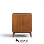 broyhill brasilia mid century walnut commode nightstands - pair