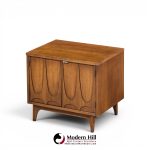 broyhill brasilia mid century walnut commode nightstands - pair