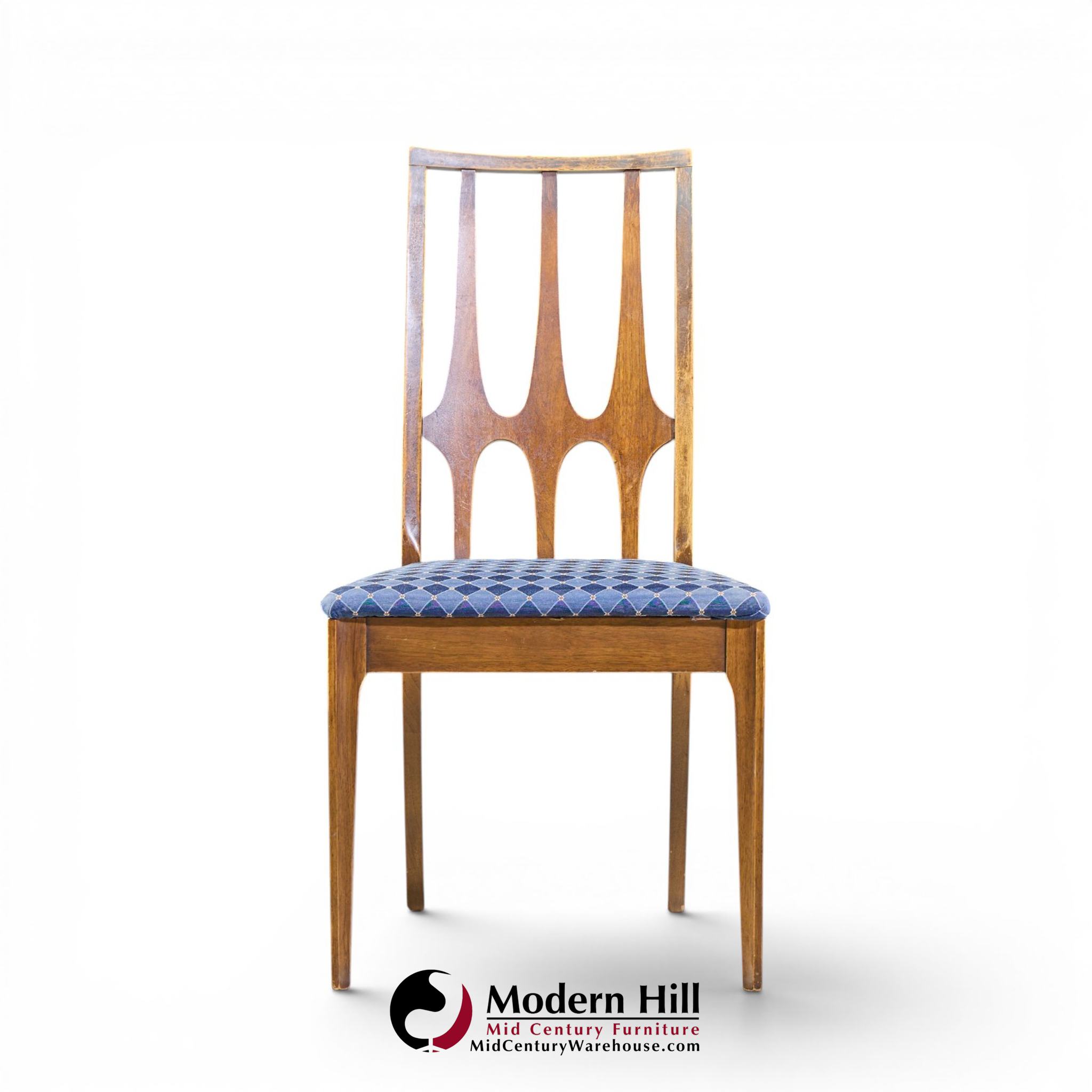 broyhill brasilia mid century walnut dining chairs - set of 6