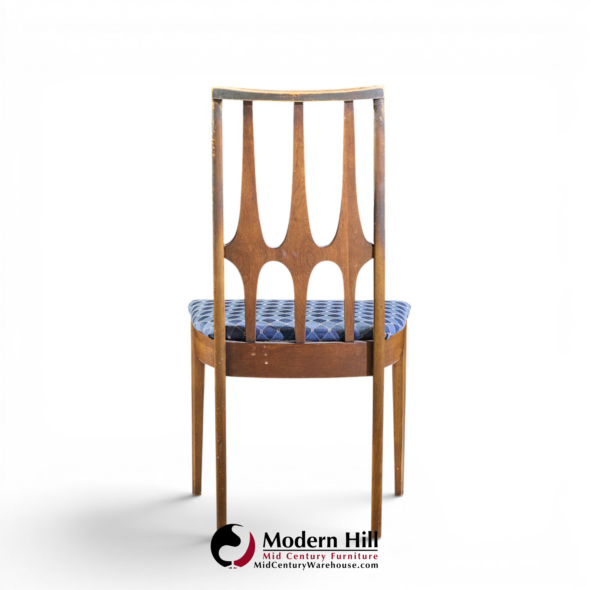 broyhill brasilia mid century walnut dining chairs - set of 6