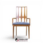 broyhill brasilia mid century walnut dining chairs - set of 6