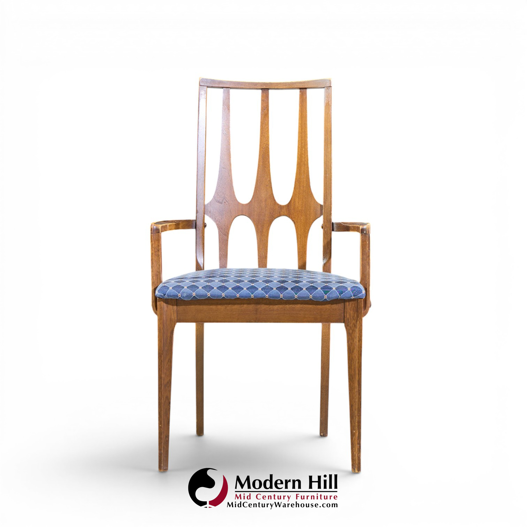 broyhill brasilia mid century walnut dining chairs - set of 6