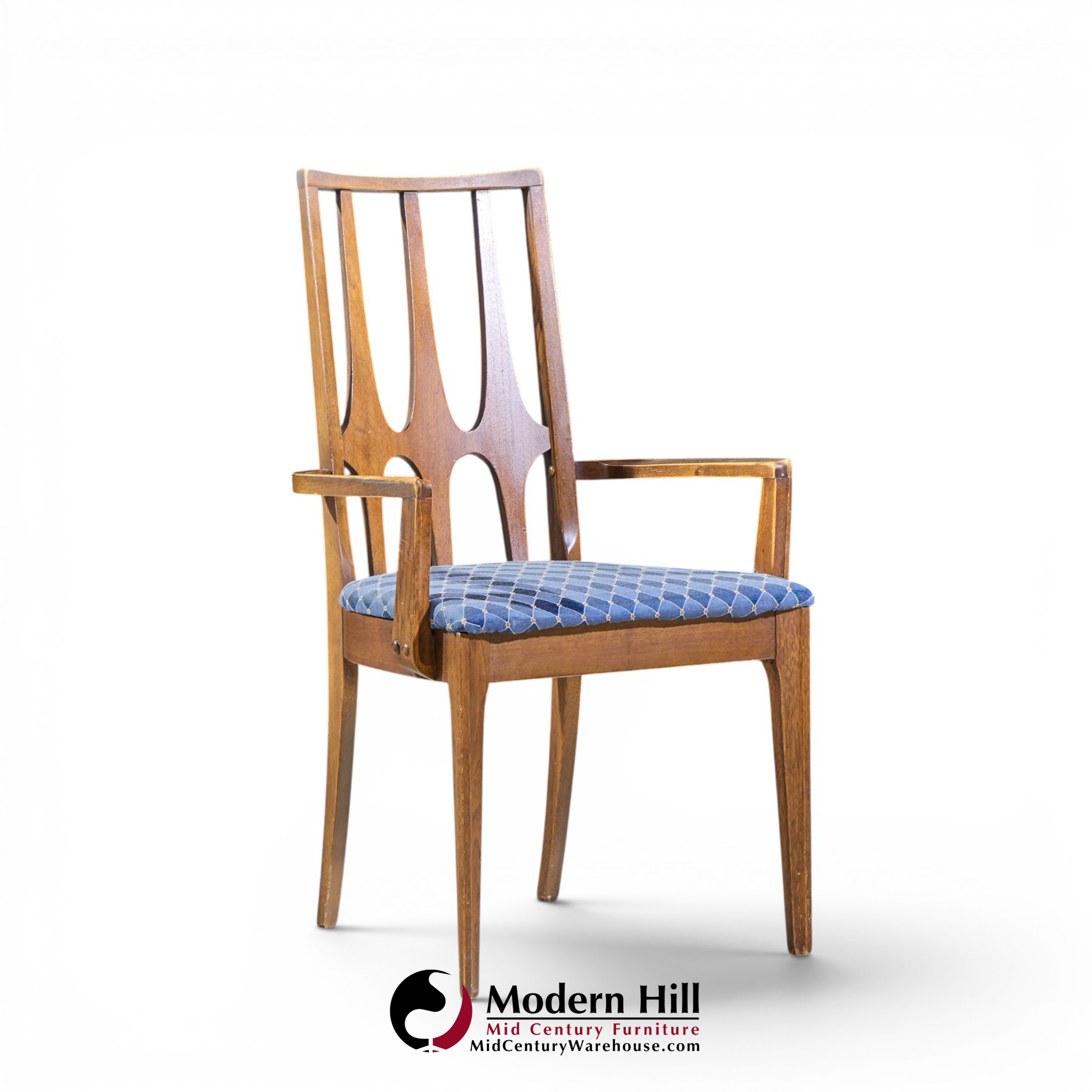 broyhill brasilia mid century walnut dining chairs - set of 6