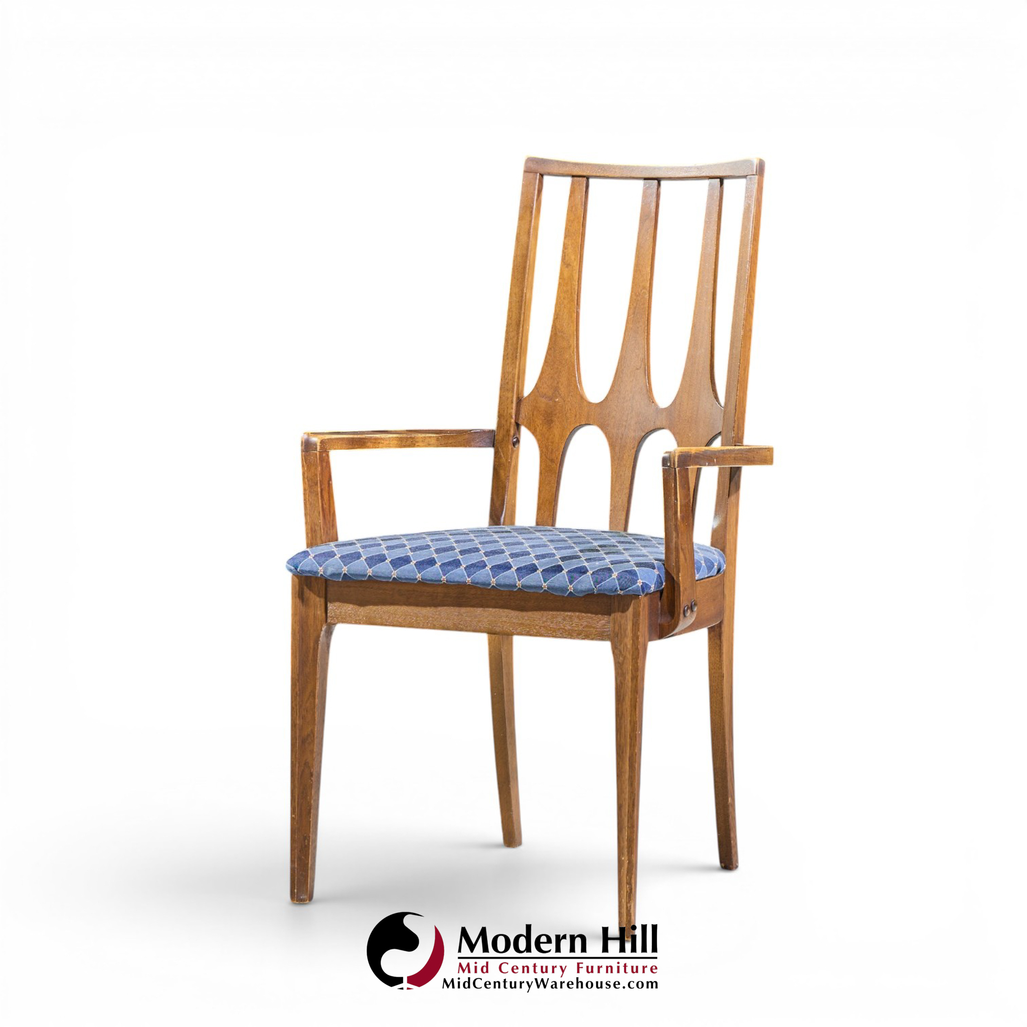 broyhill brasilia mid century walnut dining chairs - set of 6