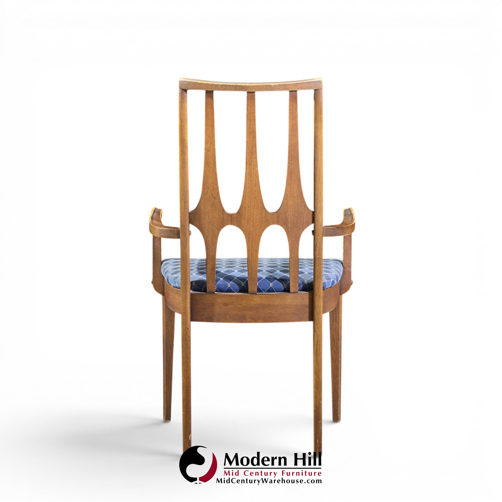 broyhill brasilia mid century walnut dining chairs - set of 6