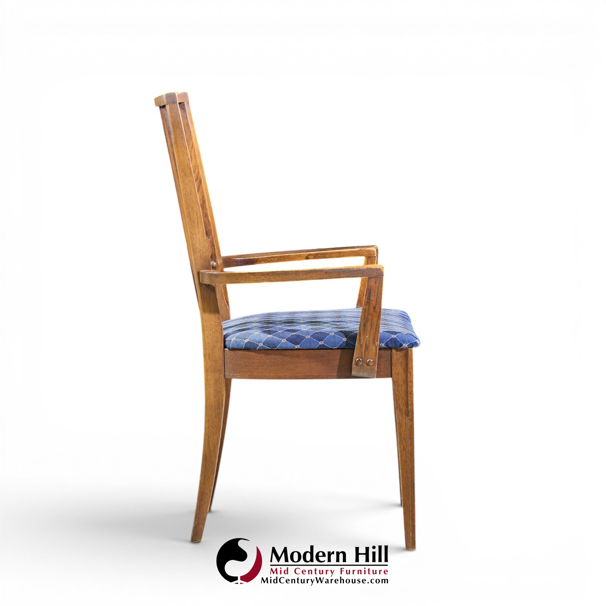 broyhill brasilia mid century walnut dining chairs - set of 6