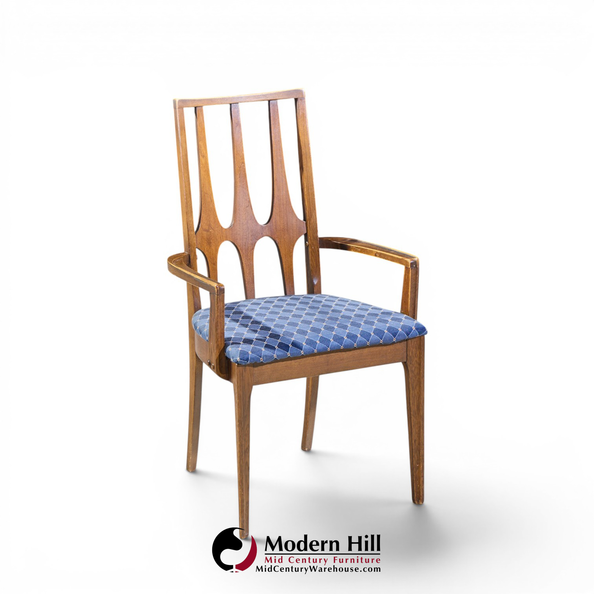 broyhill brasilia mid century walnut dining chairs - set of 6